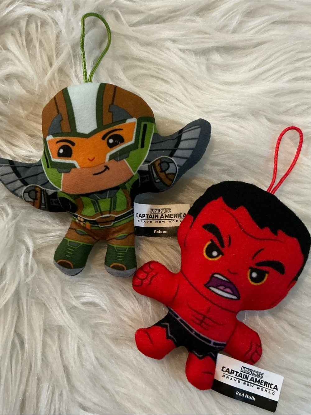 Marvel Captain America Brave New World Falcon and Red Hulk plush accessories